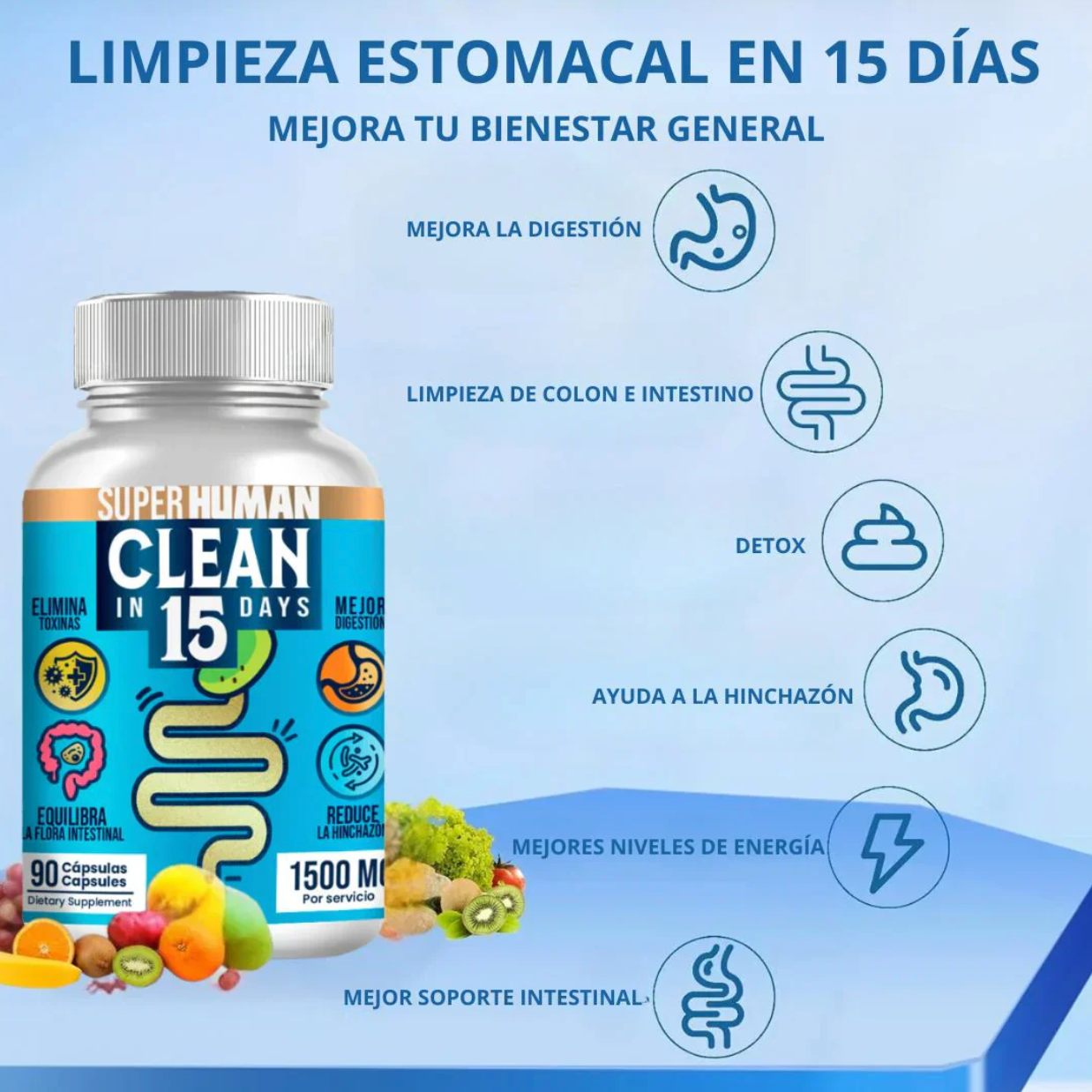 Clean15™ Limpieza Completa Estomacal en 15 días - SuperHuman™ PG